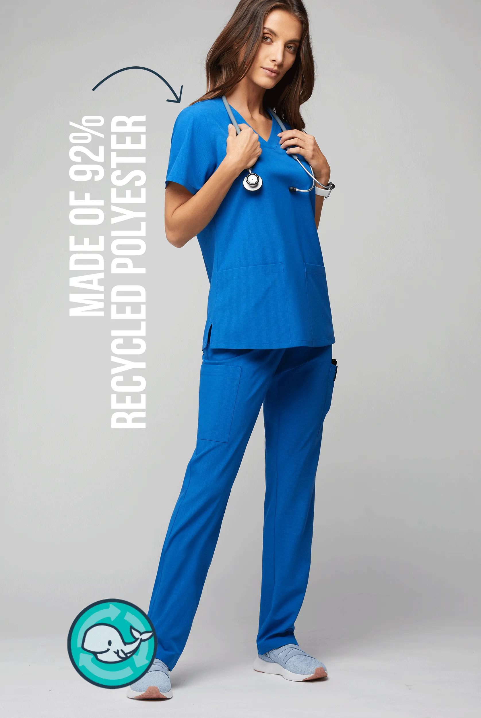 Pantalón médico Easy STRETCH Ecogrid con piernas rectas y 7 bolsillos para mujer