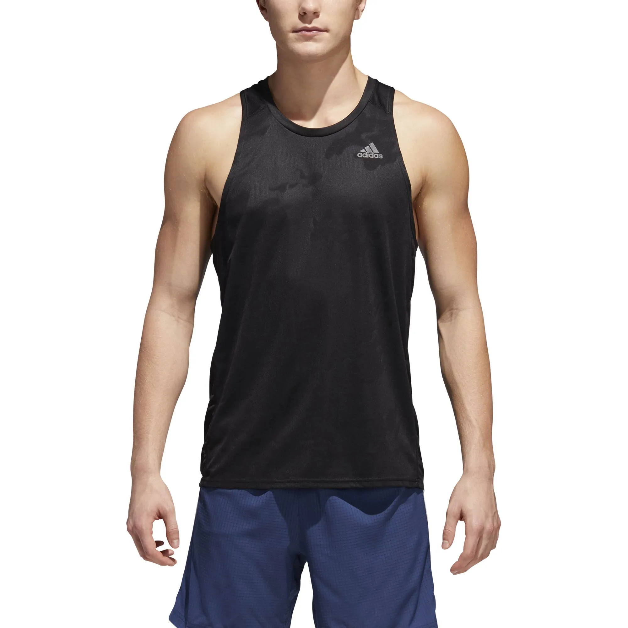Polera Sin Mangas Running Hombre Adidas Response Negra
