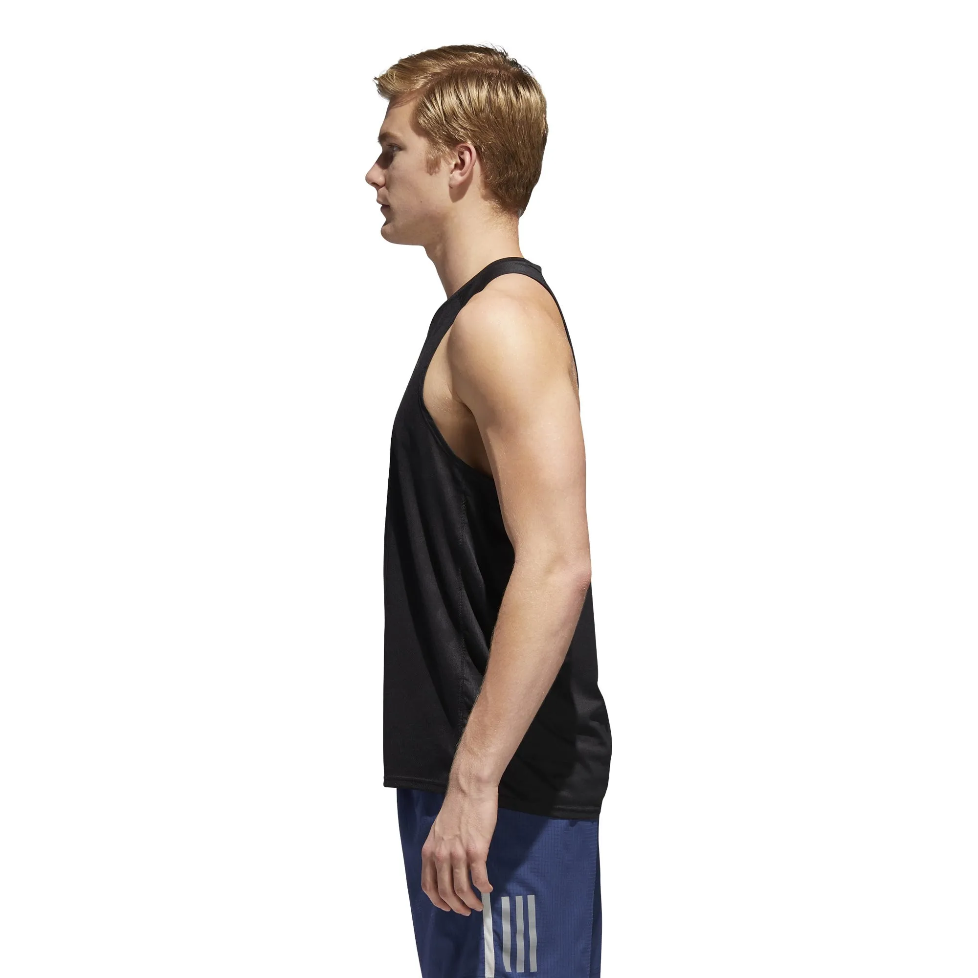 Polera Sin Mangas Running Hombre Adidas Response Negra