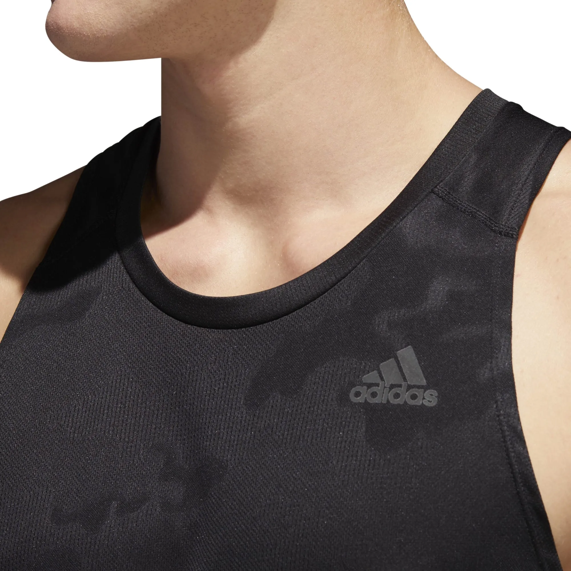 Polera Sin Mangas Running Hombre Adidas Response Negra