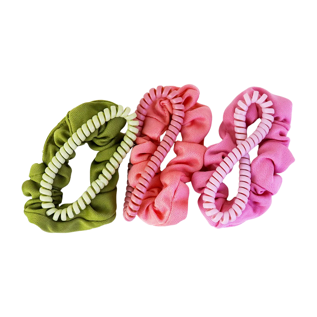 Scrunchies y Elásticos en Espiral para el Cabello, 6 piezas