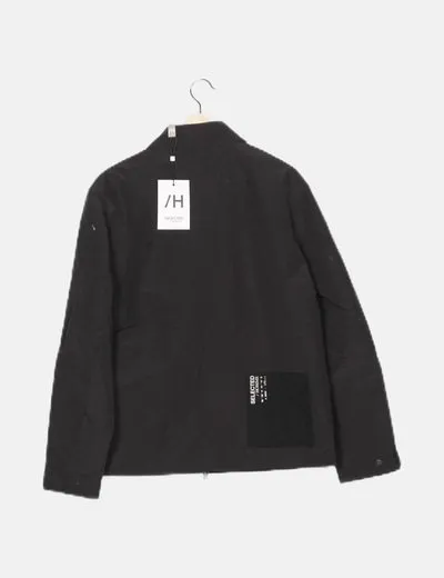 Selected Chaqueta nylon negra