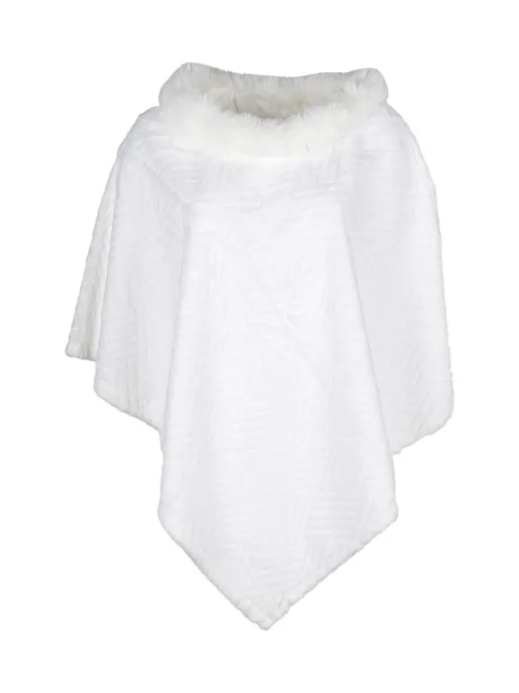 Solada Poncho de pelo sintético para mujer.