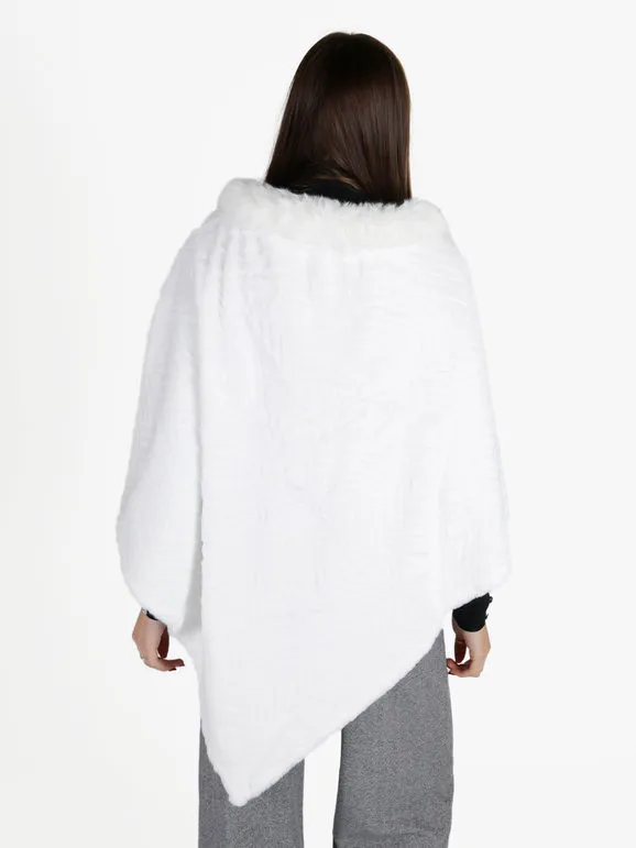Solada Poncho de pelo sintético para mujer.
