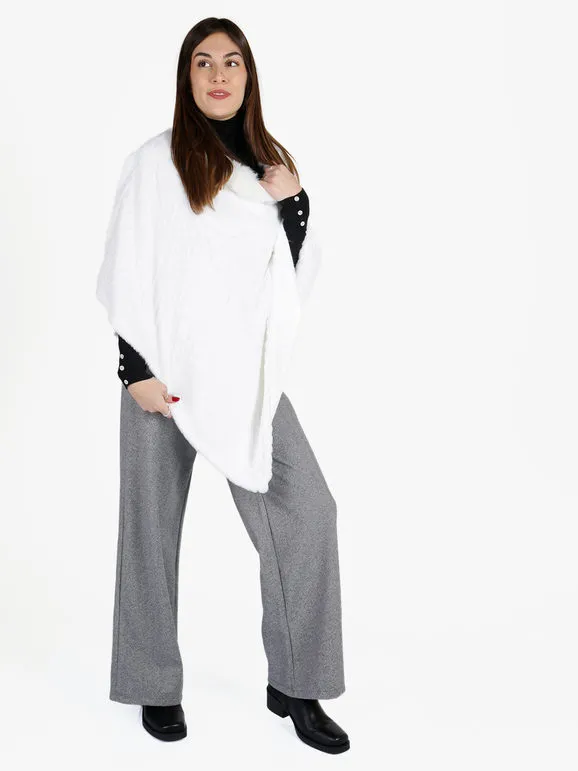 Solada Poncho de pelo sintético para mujer.