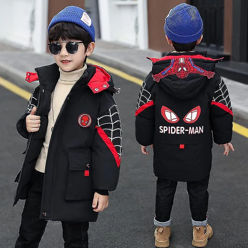 SPIDERMAN CHAQUETA CON CAPUCHA NIñOS ABRIGO CáLIDO DE INVIERNO