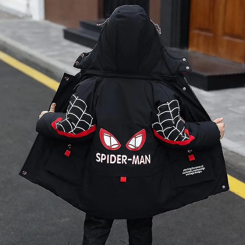 SPIDERMAN CHAQUETA CON CAPUCHA NIñOS ABRIGO CáLIDO DE INVIERNO