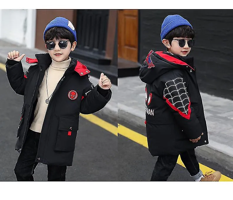 SPIDERMAN CHAQUETA CON CAPUCHA NIñOS ABRIGO CáLIDO DE INVIERNO