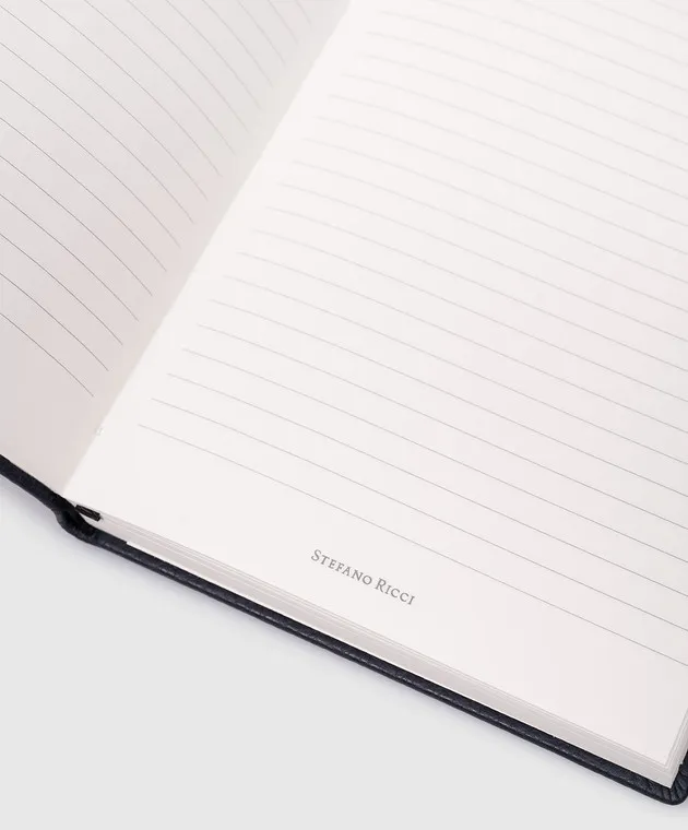 STEFANO RICCI BLACK LEATHERBOUND NOTEBOOK WITH LOGO