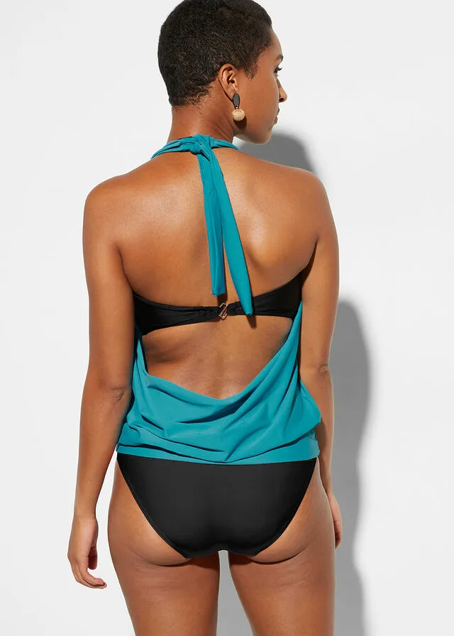 TANKINI (JUEGO DE 3 PIEZAS) NEGROAZUL CLARO