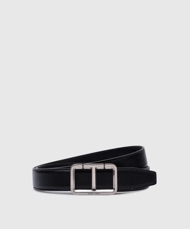 Tom Ford Black leather strap with logo