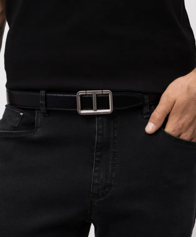 Tom Ford Black leather strap with logo