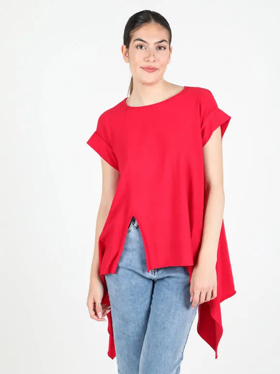 Wendy Trendy Camiseta maxi asimétrica de mujer de algodón