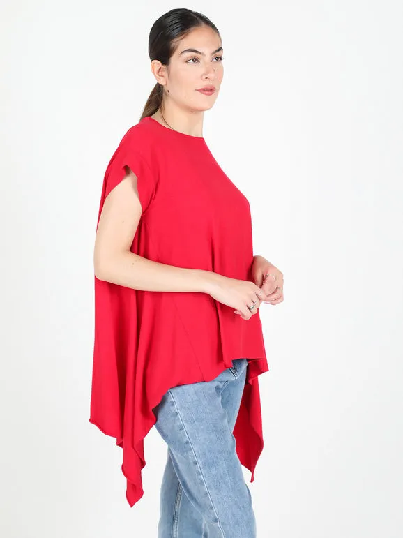 Wendy Trendy Camiseta maxi asimétrica de mujer de algodón