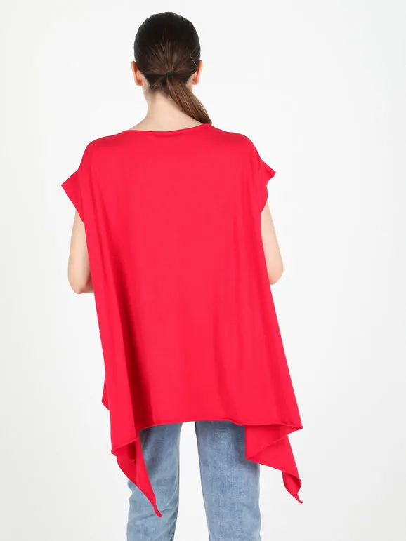 Wendy Trendy Camiseta maxi asimétrica de mujer de algodón