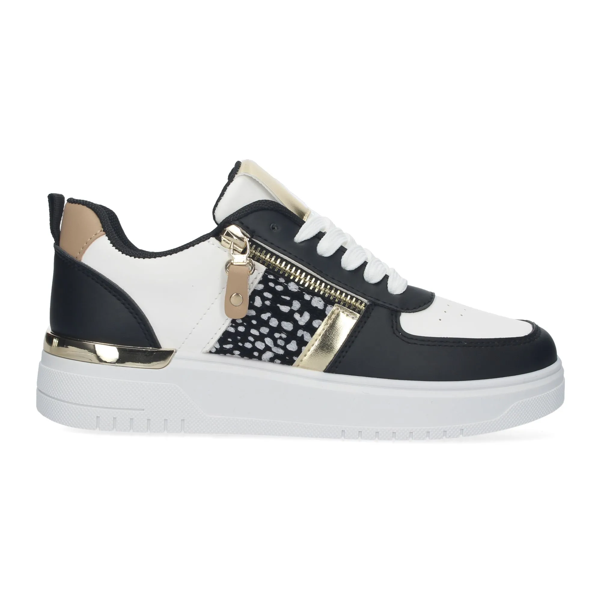 ZAPATILLAS CóMODAS PARA MUJER COLOR NEGRO ANIMAL PRINT A66