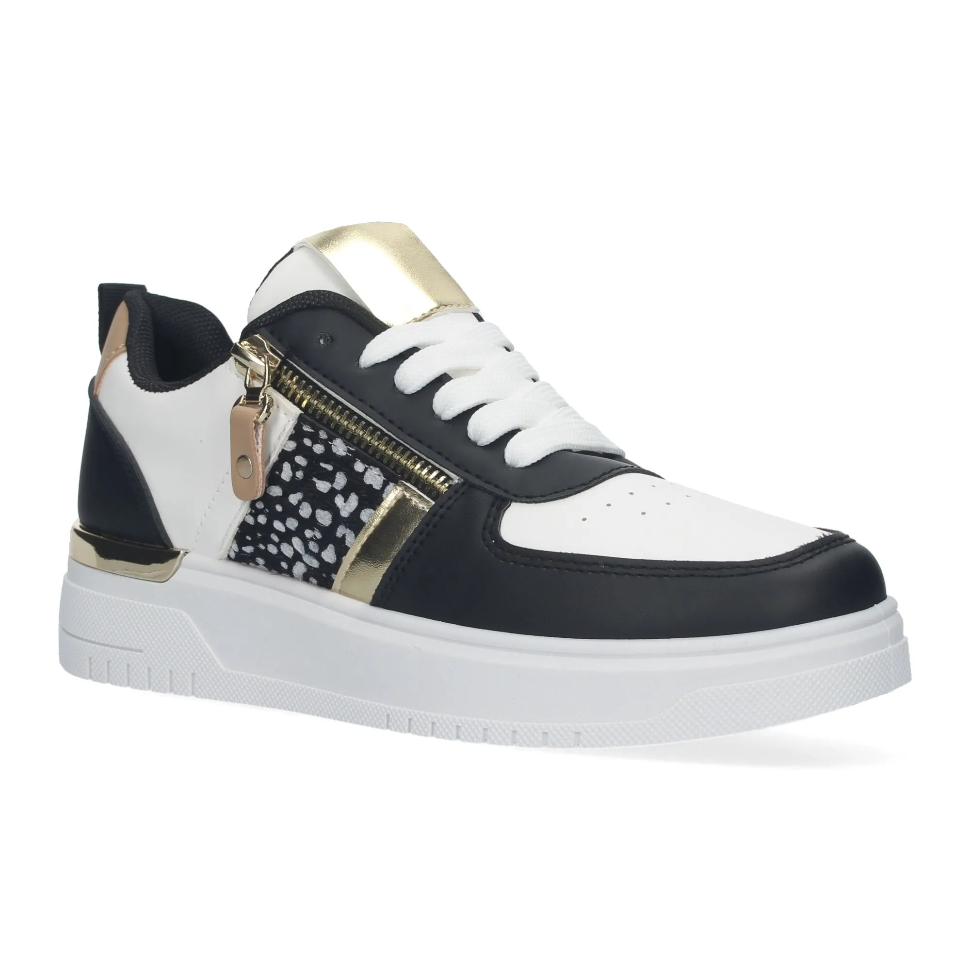 ZAPATILLAS CóMODAS PARA MUJER COLOR NEGRO ANIMAL PRINT A66