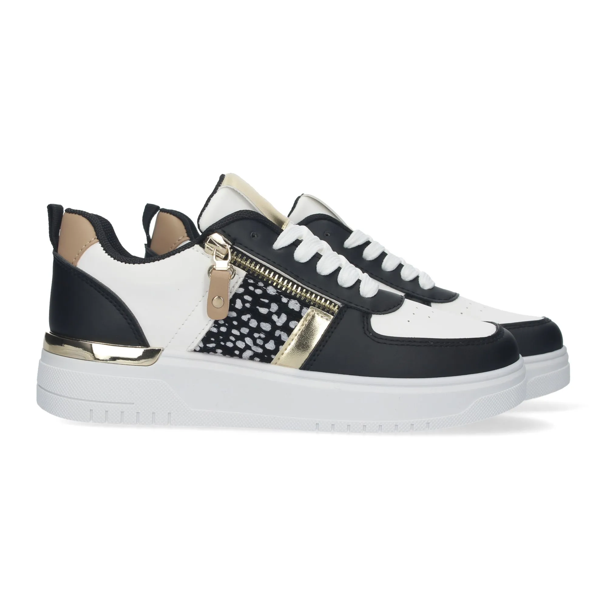 ZAPATILLAS CóMODAS PARA MUJER COLOR NEGRO ANIMAL PRINT A66