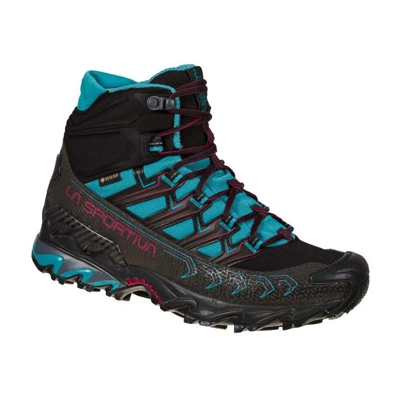 ZAPATO DE SENDERISMO/TRAIL LA SPORTIVA ULTRA RAPTOR II MID GORETEX (BLACK/TOPAZ) MUJER