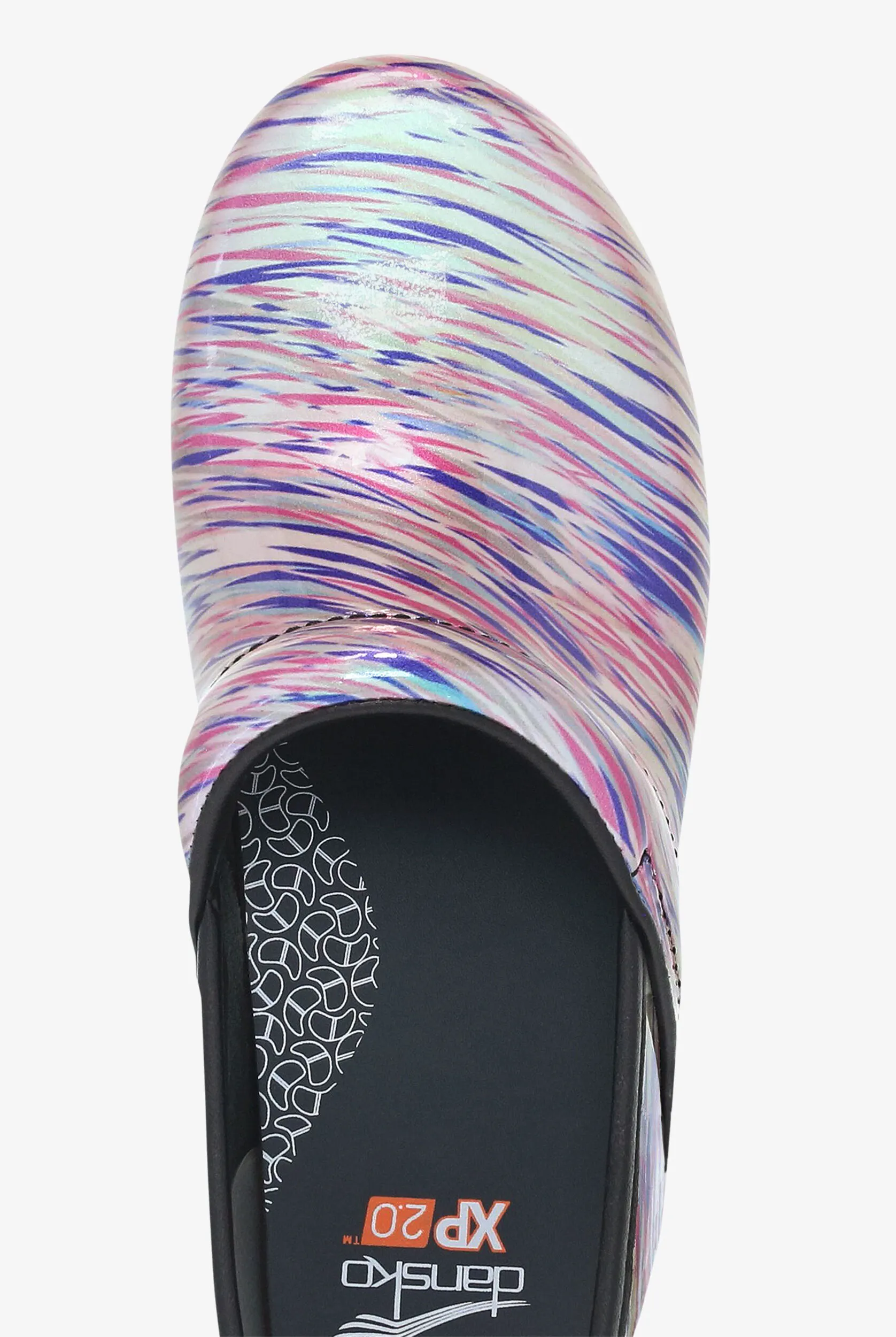 Zuecos de enfermería Dansko XP 2.0 Pastel Blur de charol para mujer